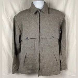Johnson Woolen Mills Gray Cape Jacket Large USA Made